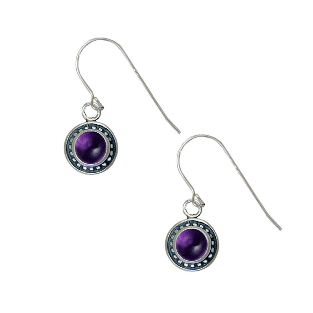 Sterling Silver Petite Amethyst Gemstone Drop Dangle Earrings